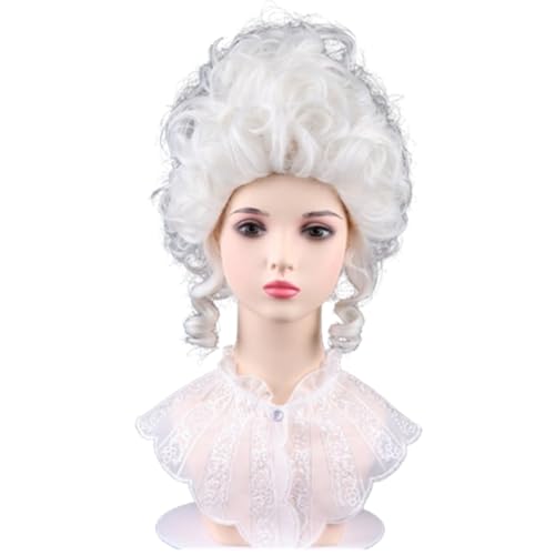 NiceLisa Königin Marie Beehive Off White Perücke Prinzessin Dame Rokoko Barock Kostüm Cosplay Perücken von NiceLisa