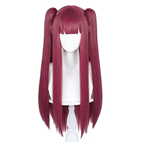 NiceLisa My dress up darling Perücke Long Straight Deep Red Wine Red Fashion Women Anime Character Play Cosplay Costume Wigs Clip on Ponytails von NiceLisa