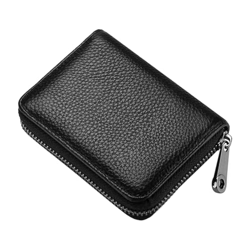 Nicear RFID 20 Kartenfächer Kreditkartenetui Echtleder Akkordeon-Kartenetui Kleine Geldbörse Für Damen Oder Herren Mit Reißverschluss von Nicear