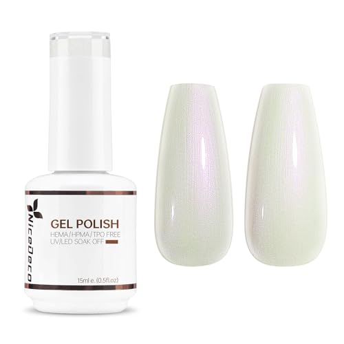 Nicedeco Pearl Nagellack 15ml UV Nagellack Schimmer Gel Pearl Effect Gel Nail Polish Pearlescent Colours - 001 von Nicedeco