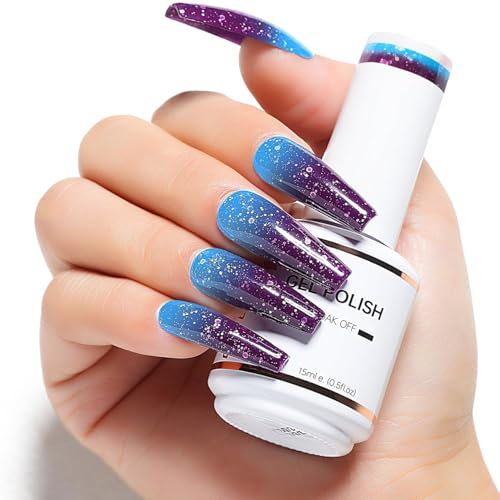 Nicedeco Thermo UV Nagellack - Farbwechsel Temperature Color Changing Nail Polish - Chameleon UV LED Soak Off Gel 04 von Nicedeco