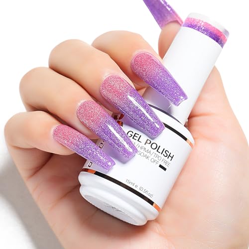 Nicedeco Thermo UV Nagellack Farbwechsel Temperature Color Changing Nail Polish Chameleon Nagellack UV LED Soak Off Gel Nagellack 06 von Nicedeco