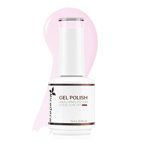 Nicedeco UV Gel Nagellack Rosa 15ml Soak Off Gel Nagellack Clear Pink Jelly Pink Nail Gel LED UV Gellack Gel Nail Polish Nackt Rosa 012 von Nicedeco