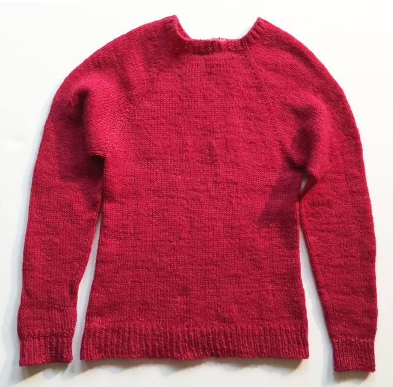 Roter Wolle Handgestrickter Pullover Mit Reißverschluss Xs Roter Wolle Handgestrickter Pullover Mit Reißverschluss Xs von Nichetique