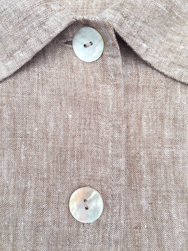 Vintage Braune Leinenjacke Minimalist von Nichetique