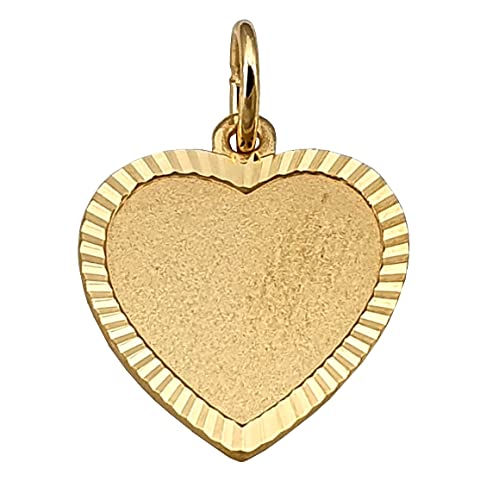 Nicht Zutreffend Anhänger Herz echt 333 Gold inklusive Gravur mattiert Gelbgold Gravurplatte von Nicht Zutreffend