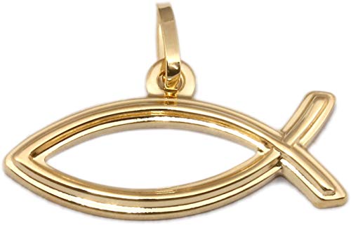 Anhänger Ichthys Gold 333 8 Karat Gelbgold christlicher Fisch Christentum Unisex von Nicht Zutreffend