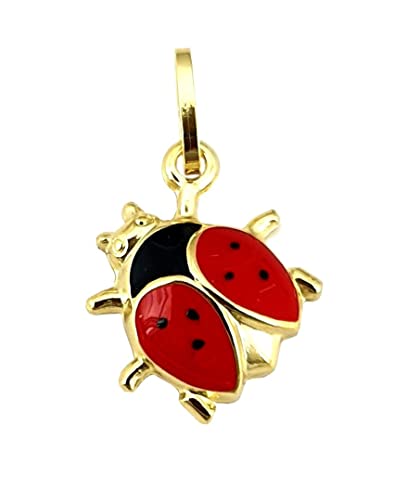 Anhänger Marienkäfer Gold 333 Gelbgold mit Lack Kinderanhänger 8 karat Damen von Nicht Zutreffend