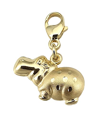 Charm Nilpferd Flußpferd Gold 333 Einhänger Anhänger Gelbgold 8 karat Unisex von Nicht Zutreffend