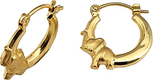 Creolen Elefant echt Gold 333 Kinderohrringe 8 Karat Gelbgold Qualität von Nicht Zutreffend