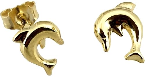 Kinderohrringe Delfin Gold 585 Delphin Ohrstecker Ohrringe Gelbgold Stecker von Nicht Zutreffend