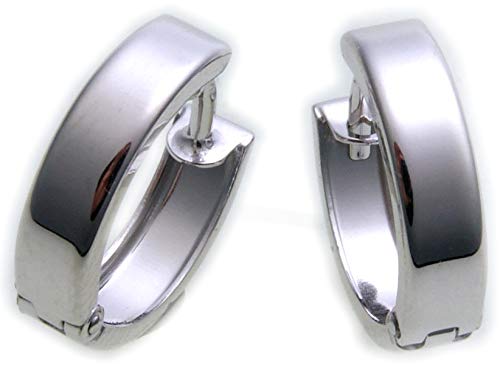 Klappcreolen Weissgold 333 Creolen Ohrringe 8 Karat eckig 13 mm Gold von Nicht Zutreffend