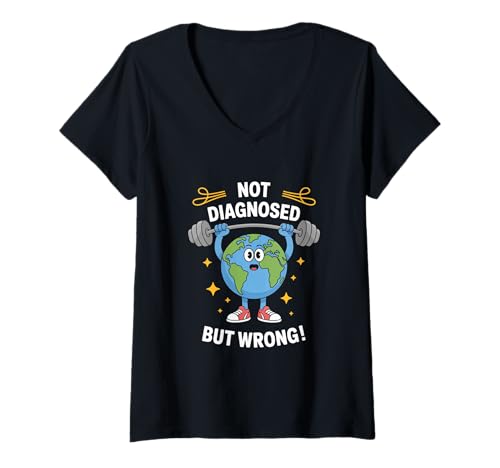 Damen Nicht diagnostiziert, aber etwas stimmt nicht mental nicht T-Shirt mit V-Ausschnitt von Nicht diagnostiziert, aber etwas stimmt nicht