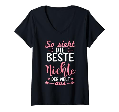 Damen So Sieht Die Beste Nichte der Welt Aus Mädchen Frauen T-Shirt mit V-Ausschnitt Damen So Sieht Die Beste Nichte der Welt Aus Mädchen Frauen T-Shirt mit V-Ausschnitt von Nichte Beste Geschenkidee Familie Tante Onkel