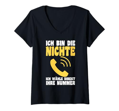 Damen Familienmotiv Nichte T-Shirt mit V-Ausschnitt Damen Familienmotiv Nichte T-Shirt mit V-Ausschnitt von Nichte Tante