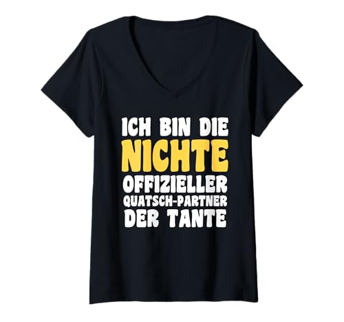 Damen Familienmotiv Nichte T-Shirt mit V-Ausschnitt Damen Familienmotiv Nichte T-Shirt mit V-Ausschnitt von Nichte Tante