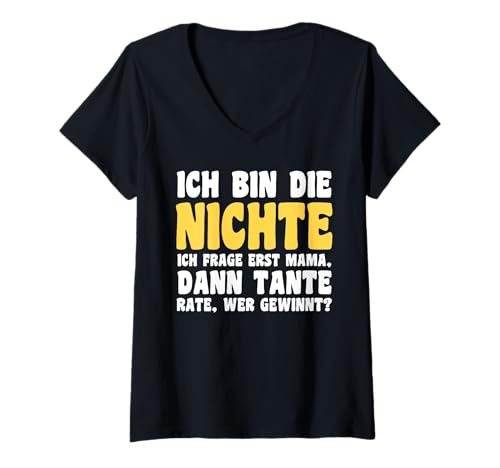 Damen Familienmotiv Nichte T-Shirt mit V-Ausschnitt Damen Familienmotiv Nichte T-Shirt mit V-Ausschnitt von Nichte Tante