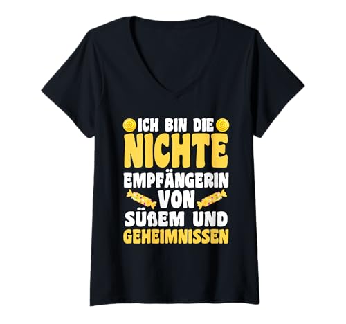 Damen Familienmotiv Nichte T-Shirt mit V-Ausschnitt Damen Familienmotiv Nichte T-Shirt mit V-Ausschnitt von Nichte Tante