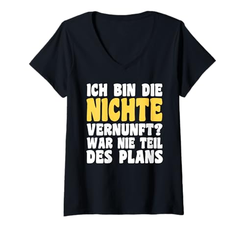 Damen Familienmotiv Nichte T-Shirt mit V-Ausschnitt Damen Familienmotiv Nichte T-Shirt mit V-Ausschnitt von Nichte Tante