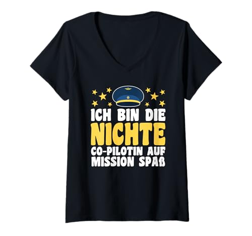 Damen Familienmotiv Nichte T-Shirt mit V-Ausschnitt von Nichte Tante