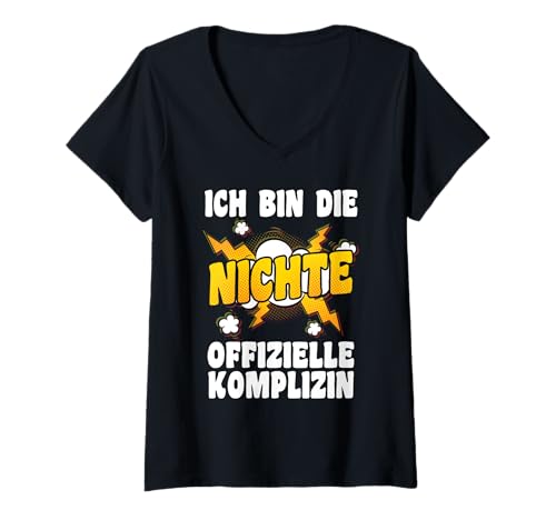 Damen Familienmotiv Nichte T-Shirt mit V-Ausschnitt von Nichte Tante