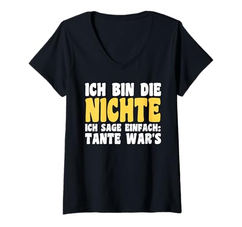 Damen Familienmotiv Nichte T-Shirt mit V-Ausschnitt Damen Familienmotiv Nichte T-Shirt mit V-Ausschnitt von Nichte Tante
