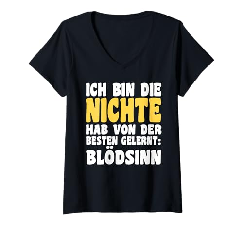Damen Familienmotiv Nichte T-Shirt mit V-Ausschnitt Damen Familienmotiv Nichte T-Shirt mit V-Ausschnitt von Nichte Tante