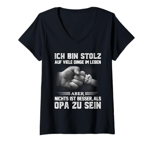 Damen Ich Bin stolz auf viele Dinge Nichts ist Besser als Opa T-Shirt mit V-Ausschnitt Damen Ich Bin stolz auf viele Dinge Nichts ist Besser als Opa T-Shirt mit V-Ausschnitt von Nichts ist besser als Opa zu sein