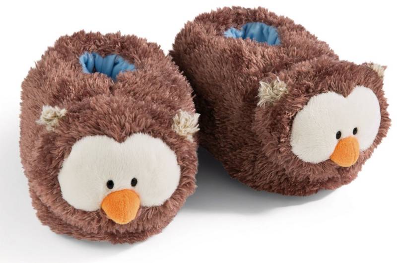 Nici EULE OSCAR Plüsch Hausschuhe Motiv Hausschuh zum Schlupfen von Nici