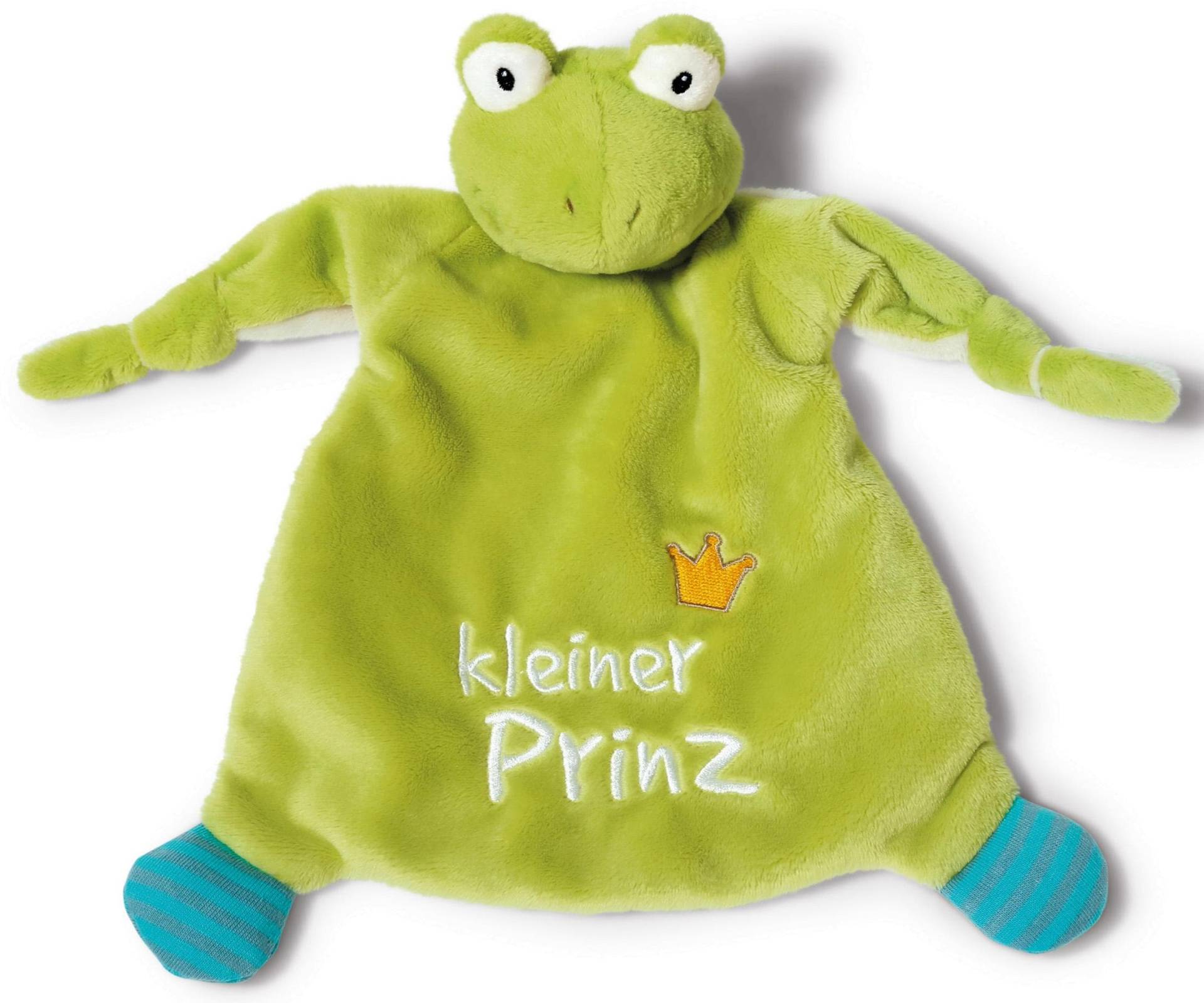 Nici Schmusetuch "My First NICI Kollektion, Froschkönig, Kleiner Prinz" mit dreidimensionalen Augen mit aufgestickten Pupillen von Nici