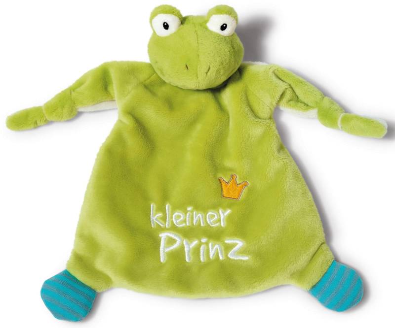 Nici Schmusetuch "My First NICI Kollektion, Froschkönig, Kleiner Prinz" mit dreidimensionalen Augen mit aufgestickten Pupillen von Nici