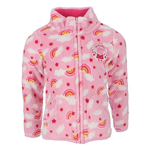 Nickelodeon Kinder Fleece Jacke Stehkragen Kuscheljacke mit Motiven im Stil von Paw Patrol Frozen Peppa Pig Hoodie mit Reissverschluss Sweatshirt Jungen Mädchen warm Geschenk Peppa Pig 98cm von Nickelodeon