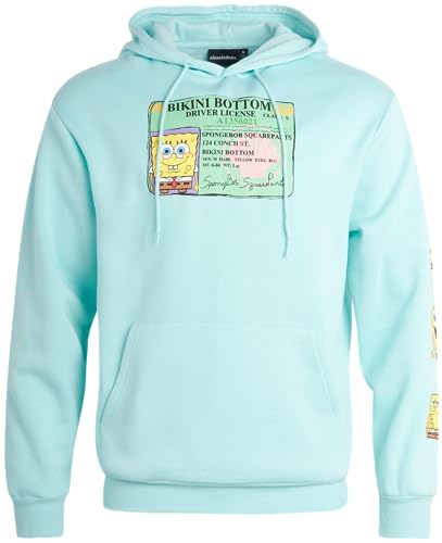 Nickelodeon Herren SpongeBob und Patrick Fleece Sweatshirt - Männer und Frauen Unisex Pullover Hoodie (Größe: S-XL), Spongebob Mint, X-Small von Nickelodeon