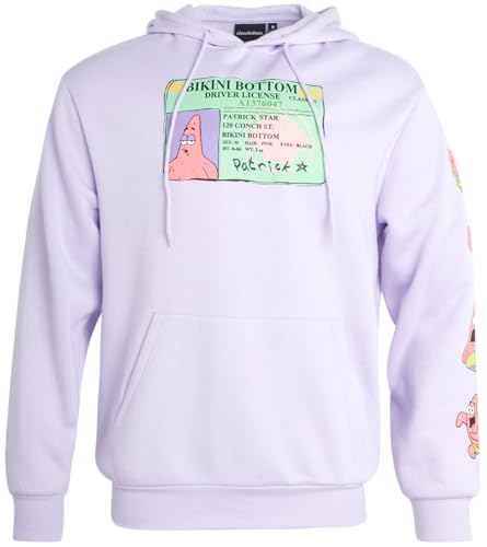 Nickelodeon Herren Spongebob und Patrick Fleece Sweatshirt - Männer und Frauen Unisex Pullover Hoodie (Größe: S-XL), Patrick Lavendel, X-Small von Nickelodeon