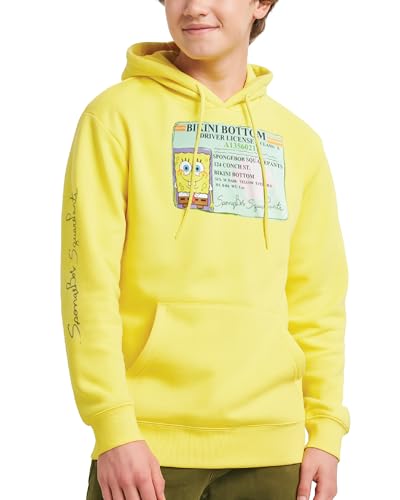 Nickelodeon Herren Spongebob und Patrick Fleece Sweatshirt - Männer und Frauen Unisex Pullover Hoodie (Größe: S-XL), Spongebob Gelb, Small von Nickelodeon