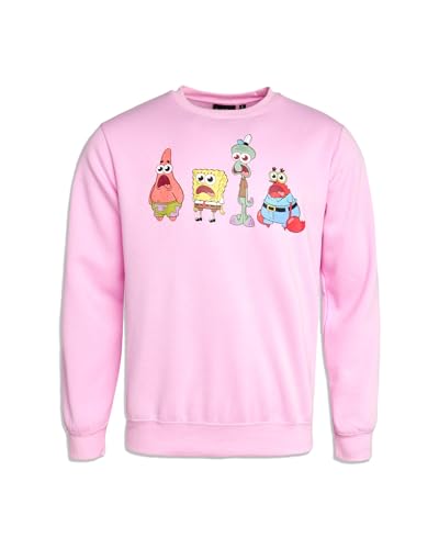 Nickelodeon SpongeBob und Patrick Herren-Sweatshirt aus Fleece, Rundhalsausschnitt, Grafik-Sweatshirt (Größen: S-XL), Spongebob Pink, Medium von Nickelodeon