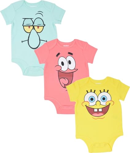Nickelodeon Spongebob Schwammkopf Baby Jungen 3er-Pack Bodys, Spongebob, 24 Monate von Nickelodeon
