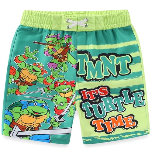 Nickelodeon Teenage Mutant Ninja Turtles Jungen Badehose mit LSF 50+, Badeanzug für große Kinder, Grün , 12 von Nickelodeon