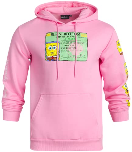 Nickelodeon Unisex SpongeBob SquarePants Fleece Sweatshirt - Herren und Damen Pullover Hoodie, Spongebob Pink, Large von Nickelodeon