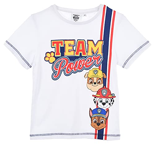 Paw Patrol Jungen Kurze Ärmel T Shirt (Weiß,4 Jahre) von Nickelodeon