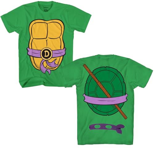 Nickelodeon Teenage Mutant Ninja Turtles TMNT Herren Kostüm T-Shirt, Lila Maske Bundle, X-Klein von Nickelodeon