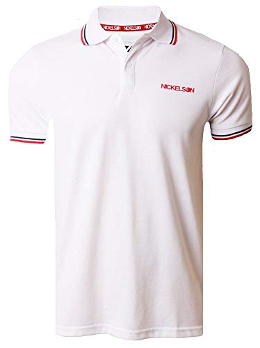 Nickelson Herren Poloshirt, kurzärmelig, Polycotton, Piqué-Stil Gr. XL, optic white von Nickelson