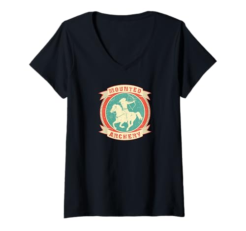 Damen Bogenschießen | Trending Equestrian Sport Pferde T-Shirt mit V-Ausschnitt Damen Bogenschießen | Trending Equestrian Sport Pferde T-Shirt mit V-Ausschnitt von NickerStickers