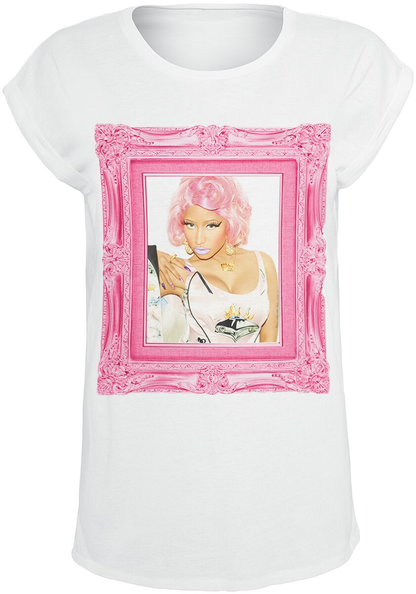 Nicki Minaj T-Shirt - Pink Baroque Frame - S bis XXL - für Damen - Größe L - weiß  - Lizenziertes Merchandise! von Nicki Minaj