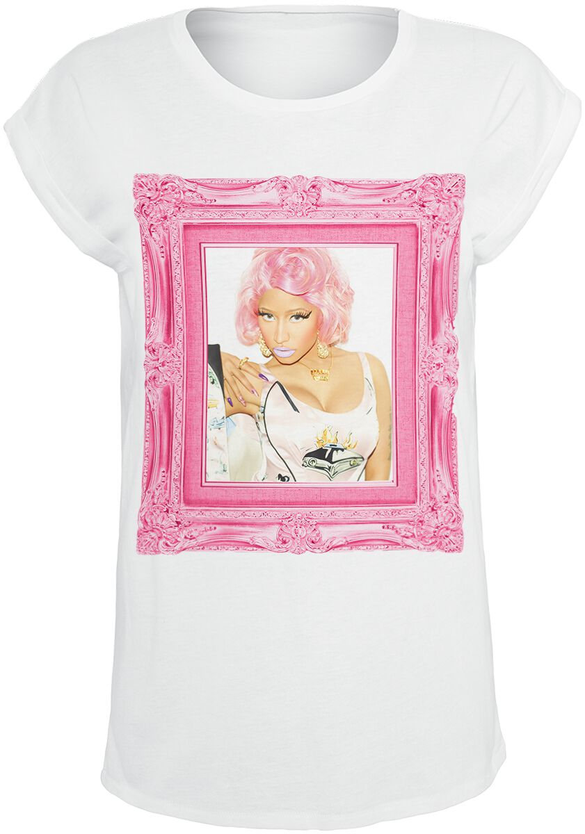 Nicki Minaj T-Shirt - Pink Baroque Frame - S bis XXL - für Damen - Größe S - weiß  - Lizenziertes Merchandise! von Nicki Minaj