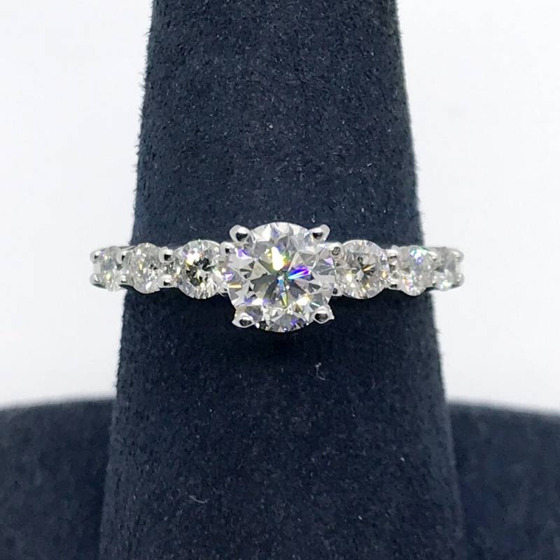 1.21 Cttw F/Si-1 Rund Brillantschliff Diamant Verlobungsring 14K Weißgold 1.21 Cttw F/Si-1 Rund Brillantschliff Diamant Verlobungsring 14K Weißgold von NicksFineJewelry