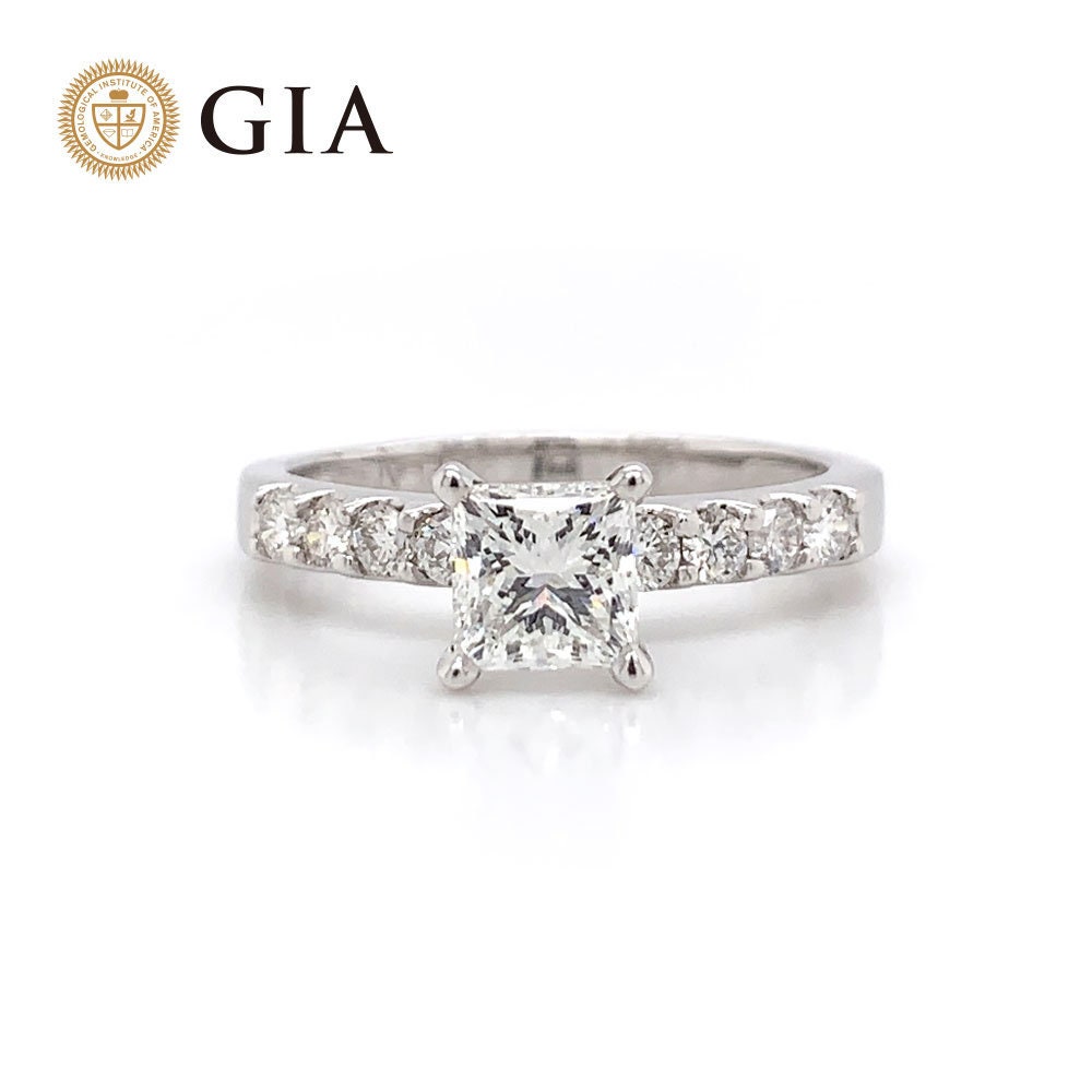 1.50 Cttw G/Si2 Gia Zertifizierter Prinzessinnenschliff Diamant Verlobungsring in Platin von NicksFineJewelry