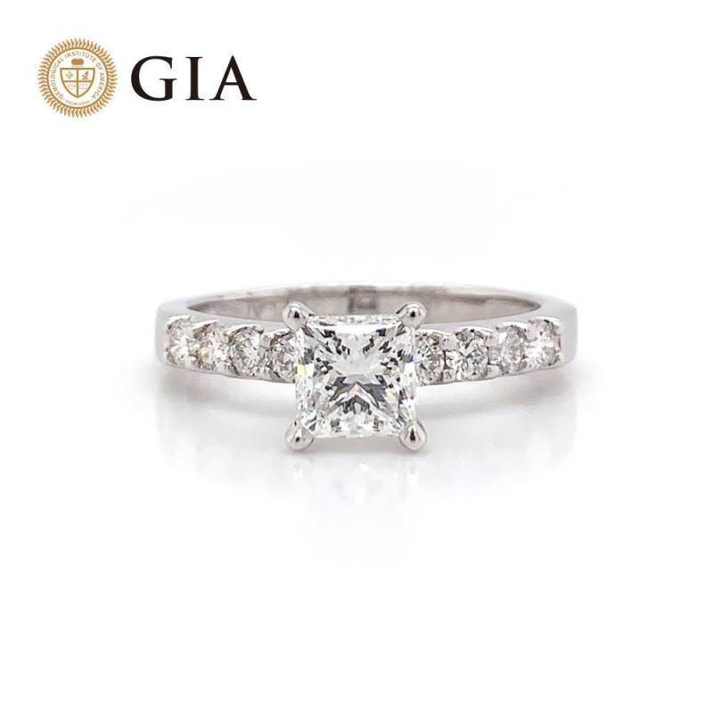 1.50 Cttw G/Si2 Gia Zertifizierter Prinzessinnenschliff Diamant Verlobungsring in Platin von NicksFineJewelry