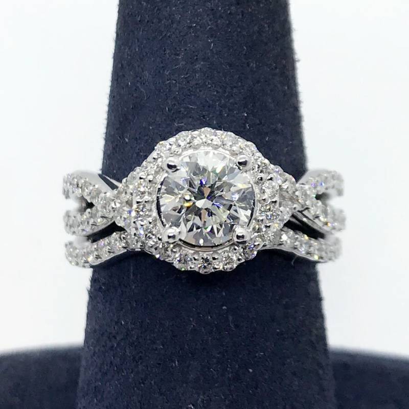 1.78 Cttw F/Si-1 Runde Raute Form Passform Verlobung Hochzeit Set 14K Weißgold 1.78 Cttw F/Si-1 Runde Raute Form Passform Verlobung Hochzeit Set 14K Weißgold von NicksFineJewelry