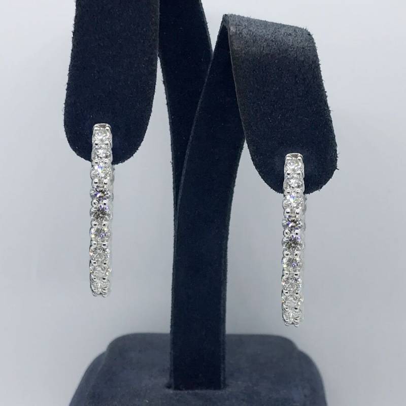 6.50 Cttw F/Si-1 Rund Diamant In/Out Oval Form Ohrringe 14K Weißgold 6.50 Cttw F/Si-1 Rund Diamant In/Out Oval Form Ohrringe 14K Weißgold von NicksFineJewelry